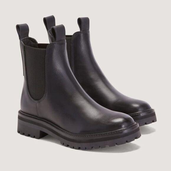 NEW EVERLANE Lug Chelsea Boot in Black Leather - Picture 1 of 9